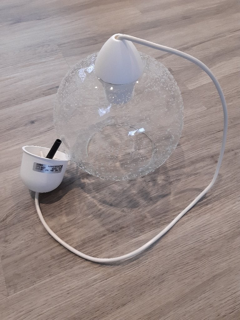 Helderglas hanglamp, Ophalen, Nieuw, Glas