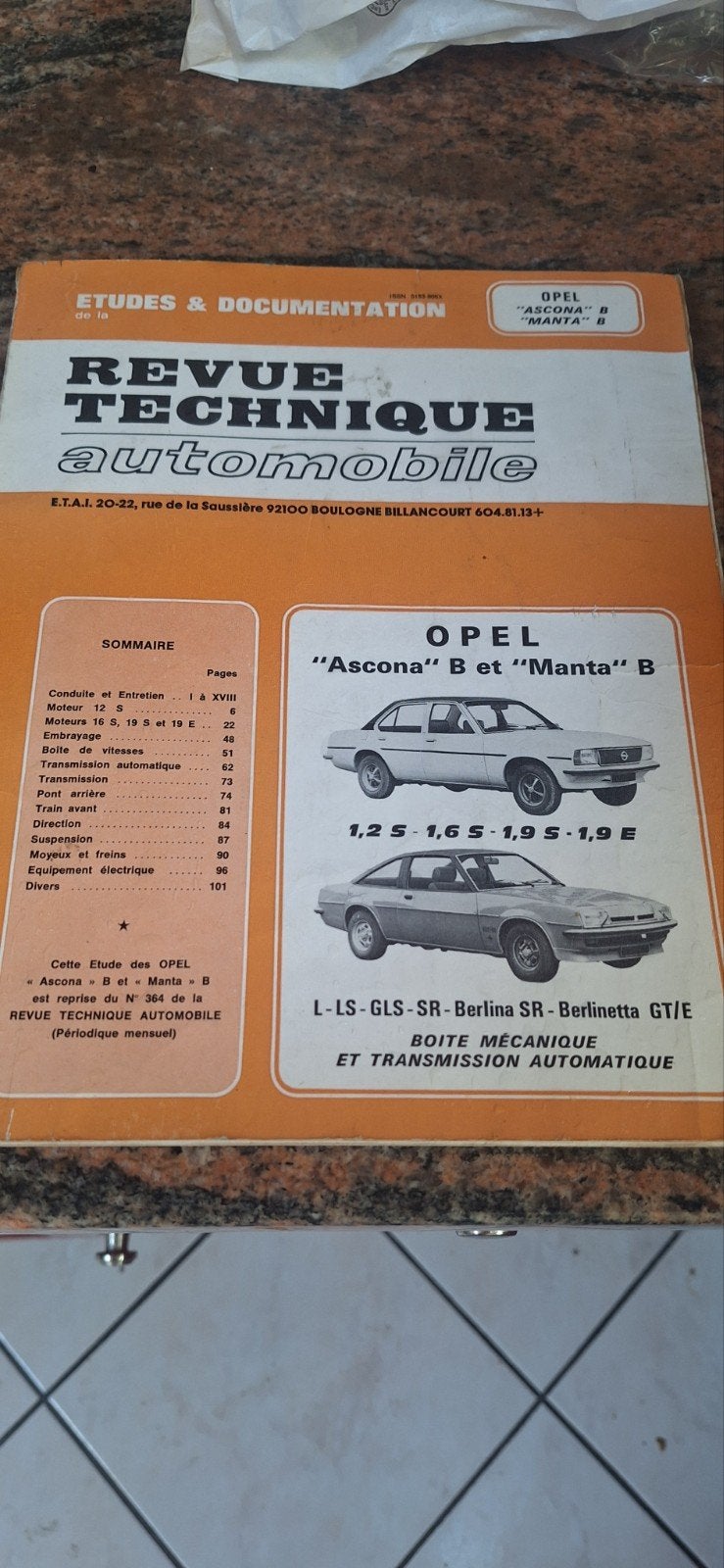 Opel Ascona B-Manta B Autoreparatiehandleiding, Ophalen