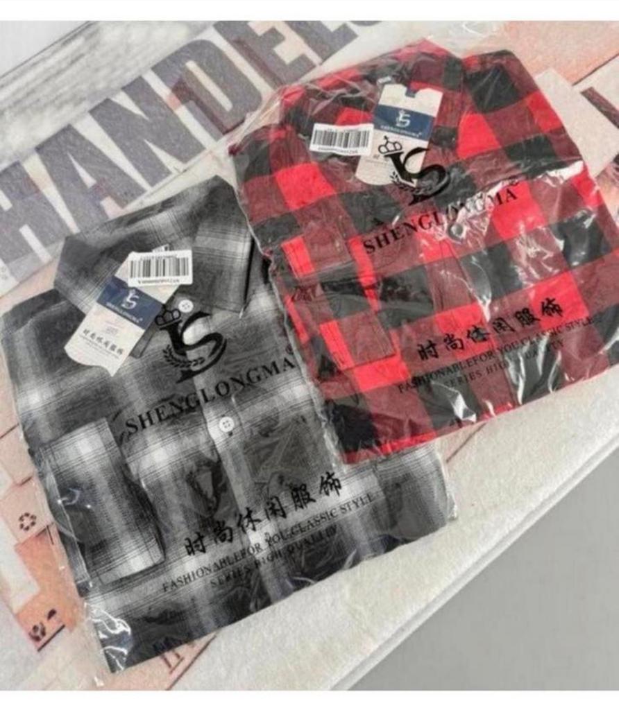 Shenglongma Overhemd Blouse 2XL 3XL rood grijs lange mouwen, Kleding | Heren, Grote Maten, Ophalen of Verzenden, Nieuw, Overhemd