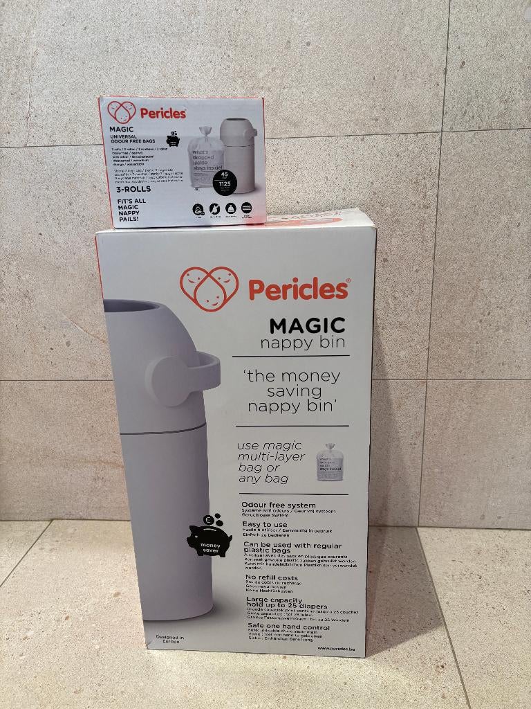 Pericles Magic nappy bin luieremmer - Compleet + navulrollen, Enfants & Bébés, Bains & Soins, Enlèvement ou Envoi, Comme neuf