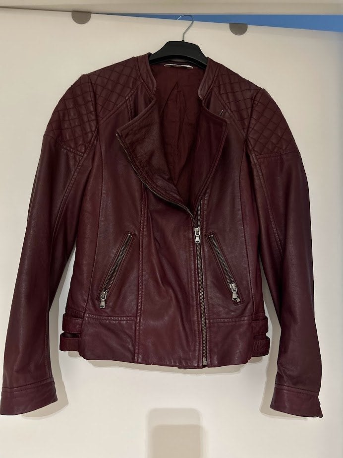 veste d'hiver cuir, Kleding | Dames, Jassen | Zomer, Ophalen of Verzenden, Zo goed als nieuw, Maat 36 (S), Bruin