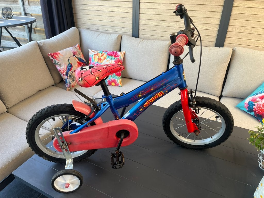 Spiderman 14" Kinderfietsje met Steunwieltjes, Overige merken, Frein sur jante, Stabilisateurs, Enlèvement