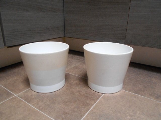 2 pots de fleurs Ikea Papaya blancs, Jardin & Terrasse, Enlèvement ou Envoi, Comme neuf
