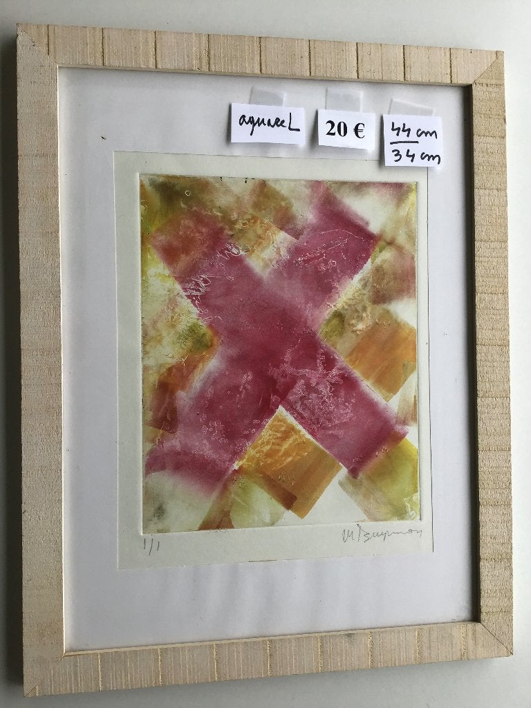 mooie aquarel van 44 cm op 34 cm voor 20 euro, Antiquités & Art, Art | Peinture | Classique, Enlèvement ou Envoi, Aquarelle