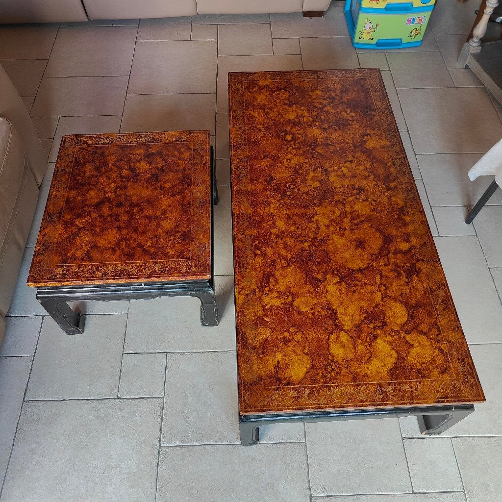 2 salontafels - groot (1.30 x 0.60) en klein (52 x 60), Maison & Meubles, 100 à 150 cm, Enlèvement, Utilisé, 50 à 100 cm