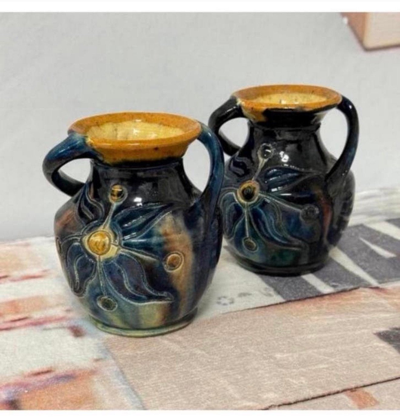 2 vases vintage en poterie flamande belge Tourhout, Enlèvement ou Envoi