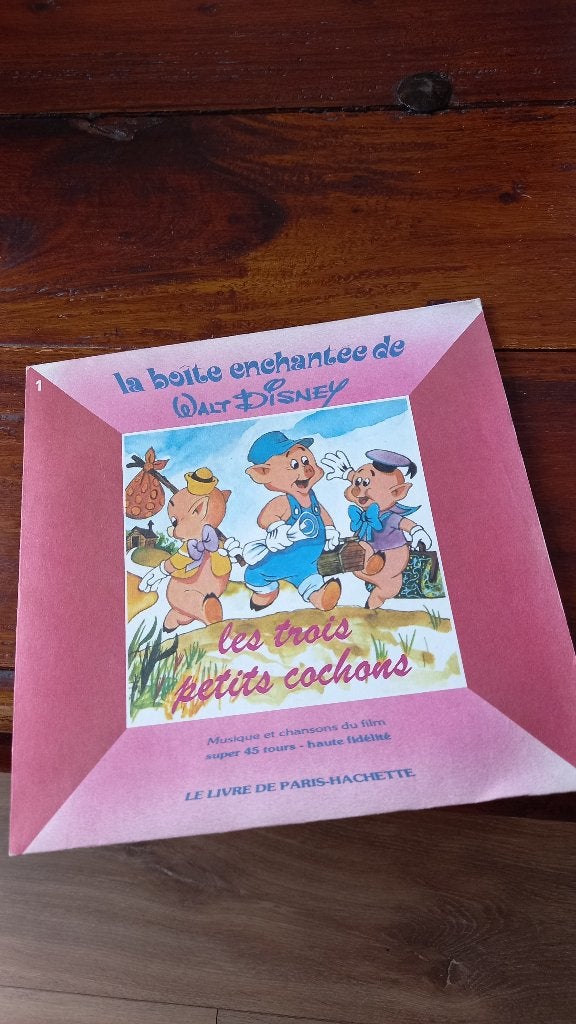 Vinyl (45t) disney musique "les 3 petits cochons", Verzamelen, Disney, Ophalen, Zo goed als nieuw, Overige typen