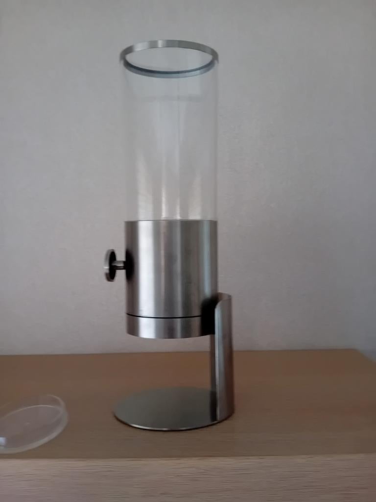 Dispenser voor cornflakes, M&M of nootjes.... merk Ad Hoc, Ophalen, Zo goed als nieuw, Zilver