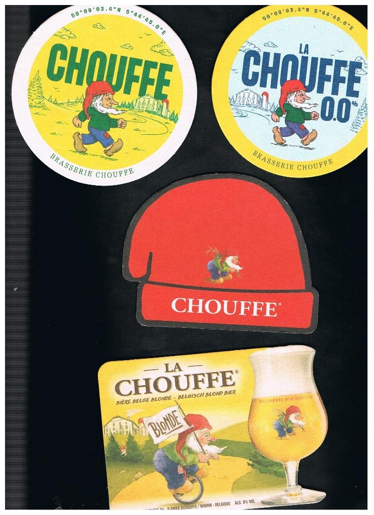 SOUS-VERRES À BIÈRE LA CHOUFFE, Envoi, Neuf, Sous-bock