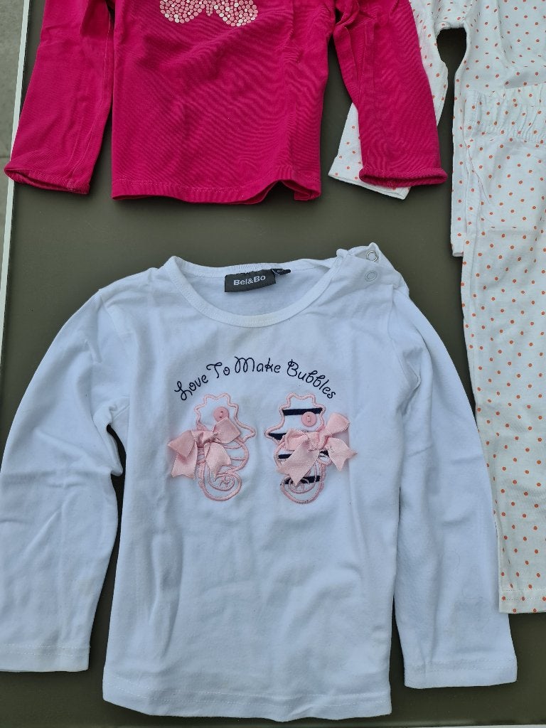 witte longsleeve t-shirt trui met strikjes 86, Enfants & Bébés, Vêtements de bébé | Taille 86, Enlèvement, Comme neuf
