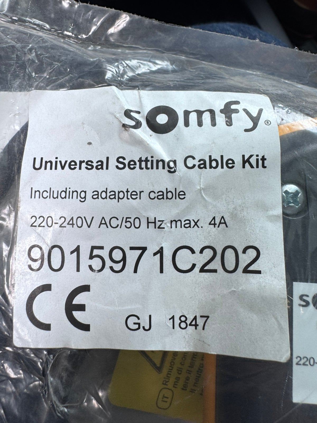 Somfy universal setting cable kit io hybrid 9015971C202, Enlèvement ou Envoi, Neuf