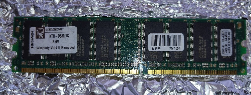 Mémoire Kingston KTH-D530/1G, Informatique & Logiciels, Mémoire RAM, Enlèvement ou Envoi, DDR, 1 GB ou moins, Utilisé