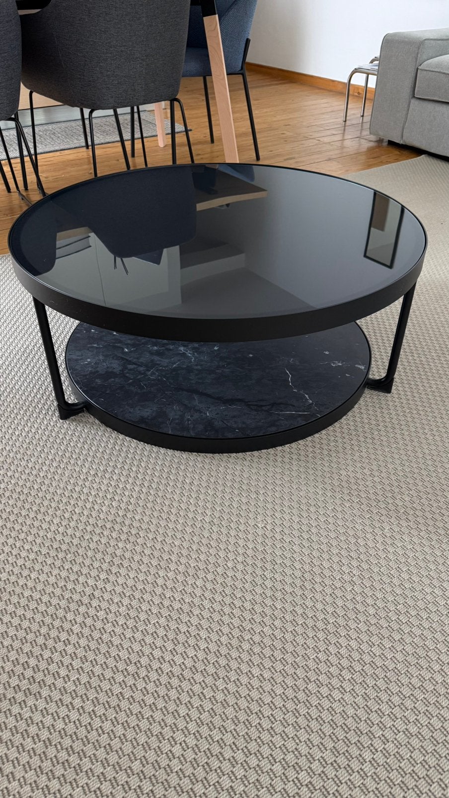Table basse, Enlèvement, Comme neuf, Rond, Verre