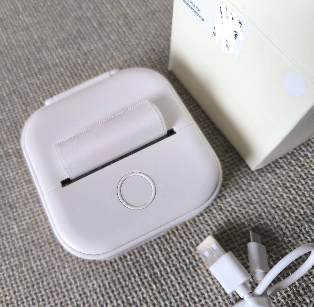 T02 mini-labelprinter en rollen van het merk Phomemo, Computers en Software, Printers, Ophalen, Zo goed als nieuw, Thermo-printer