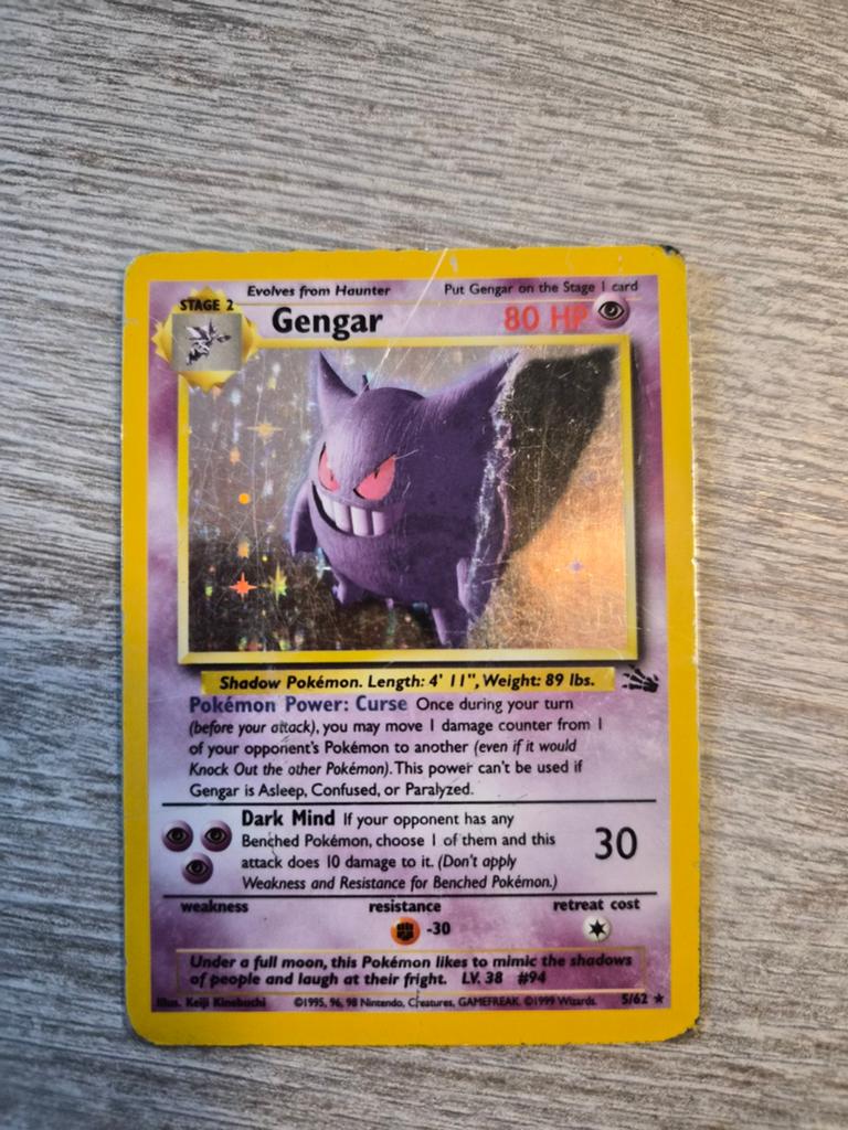 Fossil de Gengar Holo en anglais 5/62, Enlèvement ou Envoi, Utilisé, Cartes en vrac, Foil