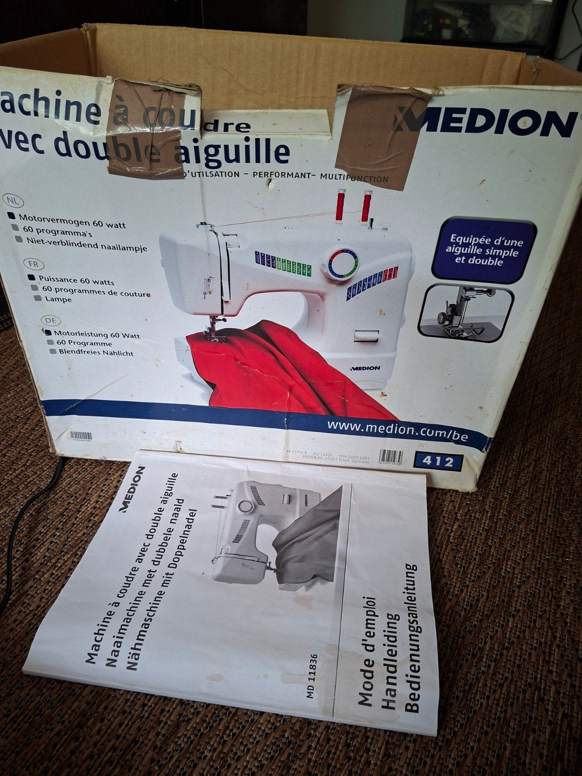 machine à coudre medion412, Enlèvement