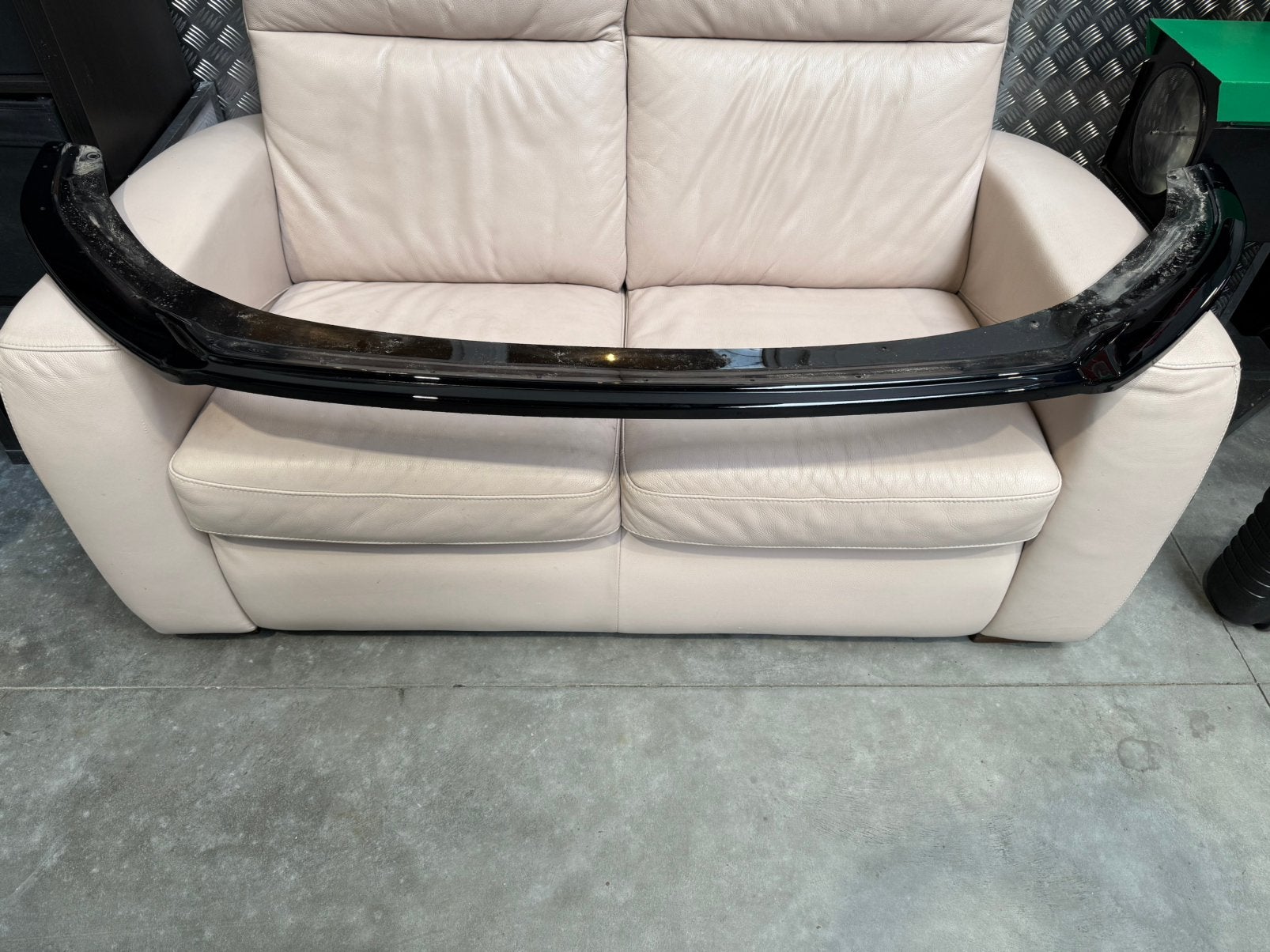 Rieger Bumper Lip Gloss Black VW Golf 7 GTI / R / R-Line, Ophalen, Gebruikt, Voor, Bumper