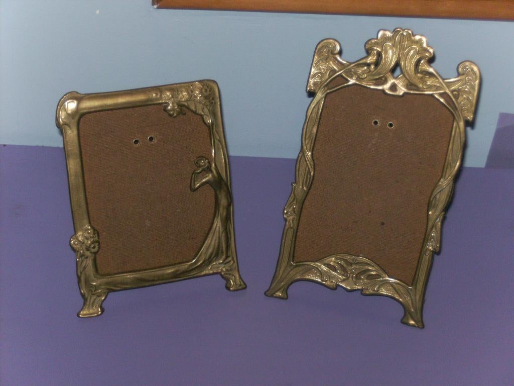 2 Antieke koperen fotokaders., Antiek en Kunst, Ophalen of Verzenden, Koper