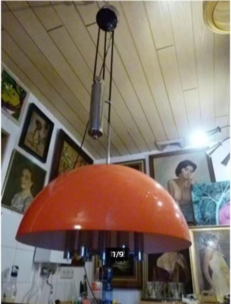 vintage Harvey Guzzini space age katrol lamp, Ophalen, Huis en Inrichting