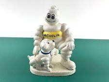 Michelin bibendum met hond zwaar ijzeren reclame beeld kado, Collections, Statues & Figurines, Comme neuf, Autres types, Enlèvement ou Envoi