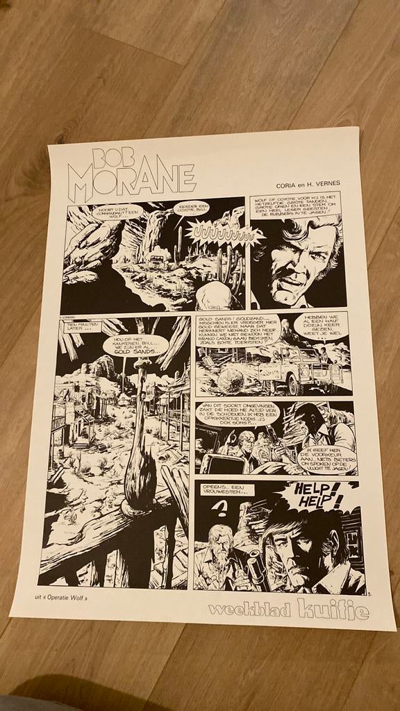 Coria Bob Morane affiche 1980 hebdomadaire Tintin, Enlèvement ou Envoi, Tintin, Neuf