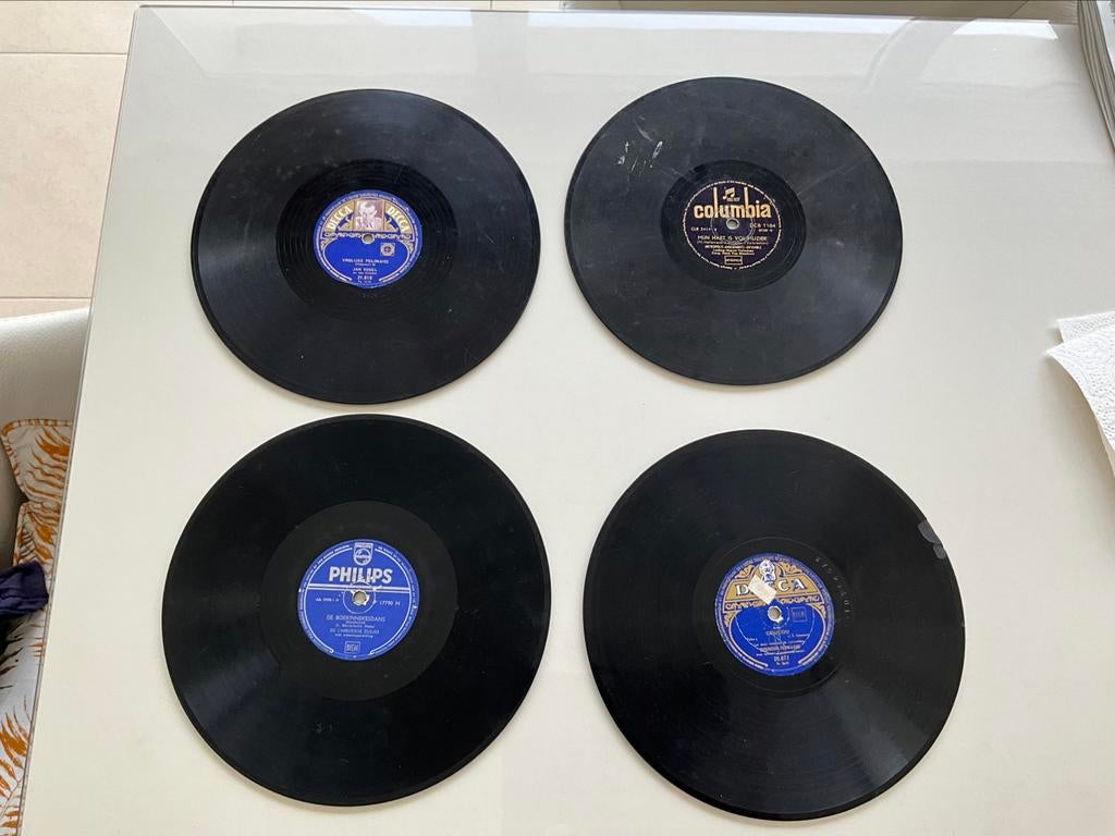 Lot  van 4 bakelieten elpee’s 78  toeren, Verzamelen, Ophalen of Verzenden
