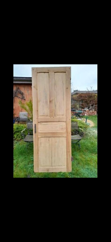 Antieke houten deur, Doe-het-zelf en Bouw, Ophalen, Gebruikt, 80 tot 100 cm, 215 cm of meer