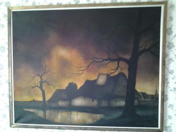 Peinture à l'huile de Noël Matthys, années 1976, Enlèvement