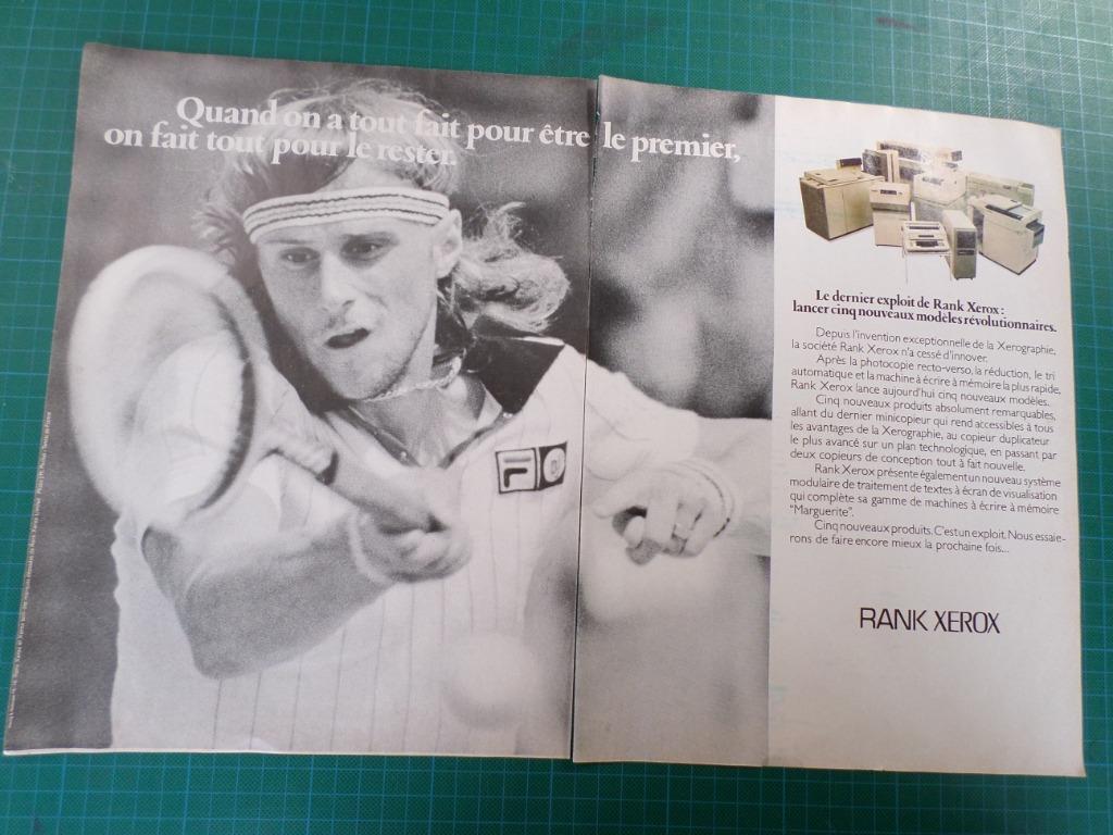 Bjorn Borg - publicité papier Rank Xerox - 1978, Enlèvement ou Envoi, Utilisé, Autres types