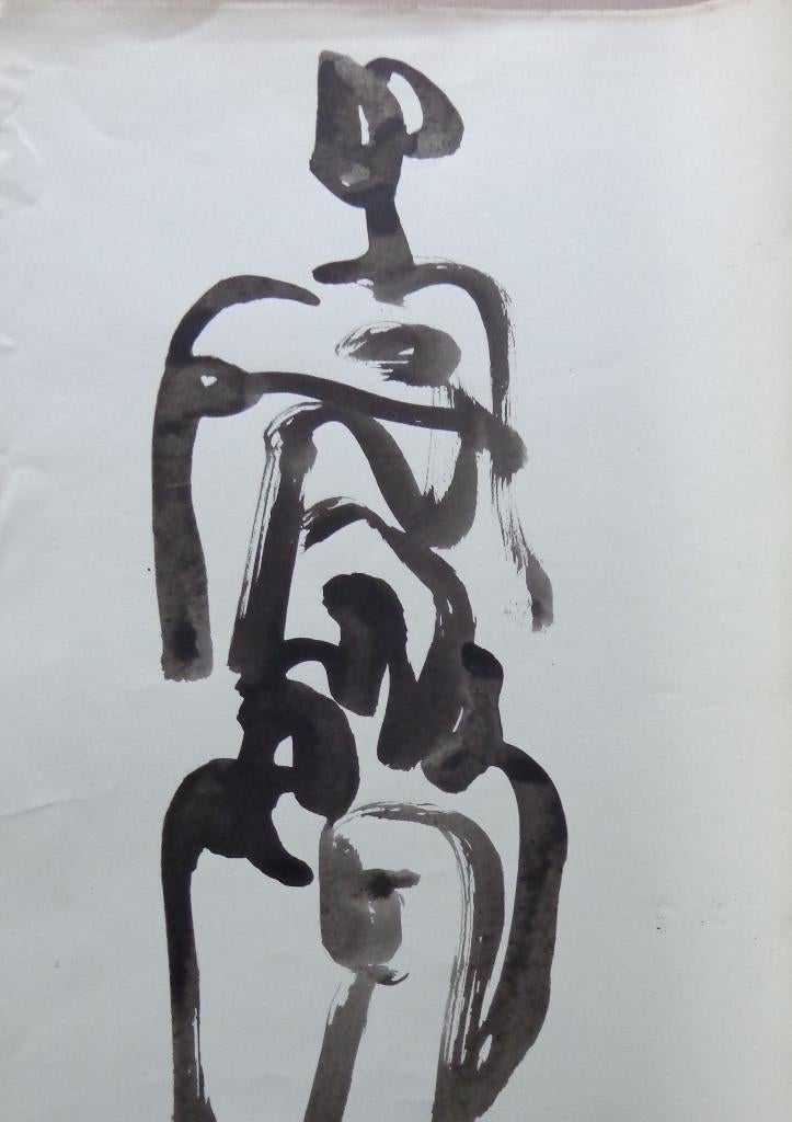 RIK POOT / FIGUUR / ORIGINEEL WERK / 42x30cm, Antiek en Kunst, Kunst | Schilderijen | Modern, Ophalen of Verzenden