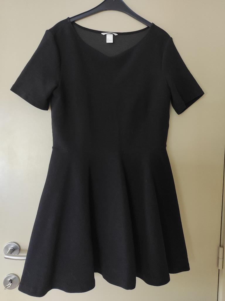 Zwart kleedje H&M maat L, Kleding | Dames, Ophalen, Zwart, Maat 42/44 (L), Zo goed als nieuw