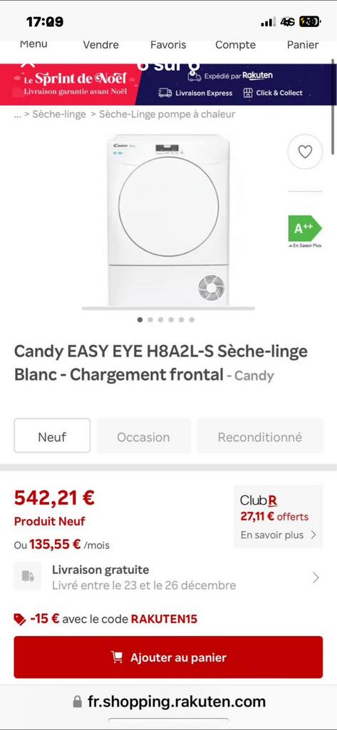 Sèche linge encore garanti 2 ans, Electroménager, Sèche-linge, Enlèvement, Comme neuf