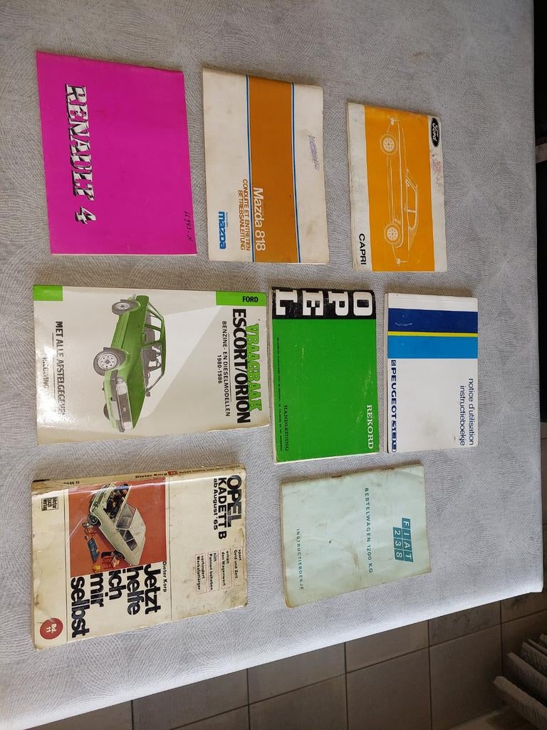 Instructie boekjes Ford, Renault, Opel, fiat, Peugeot, Mazda, Ophalen