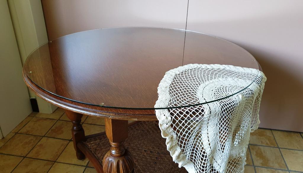 Table de Salon ronde et basse en Chêne Foncé avec vitre, Maison & Meubles, Tables | Tables de salon, Chêne, Enlèvement, Utilisé