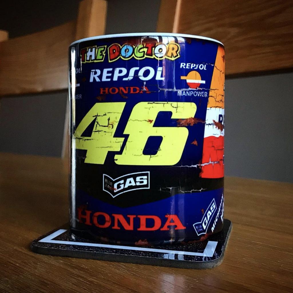 Valentino Rossi Repsol Honda mok Vintage olie Motorsport, Enlèvement ou Envoi, Neuf, Motos