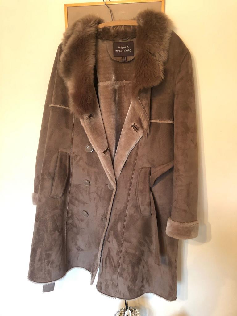 Wintermantel ‘Marie Mero’ -B 48 - kleur:greige, Ophalen, Overige kleuren, Maat 46/48 (XL) of groter, Marie Méro