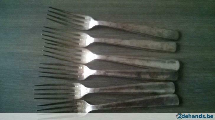 Oude silverplated vorken en lepels