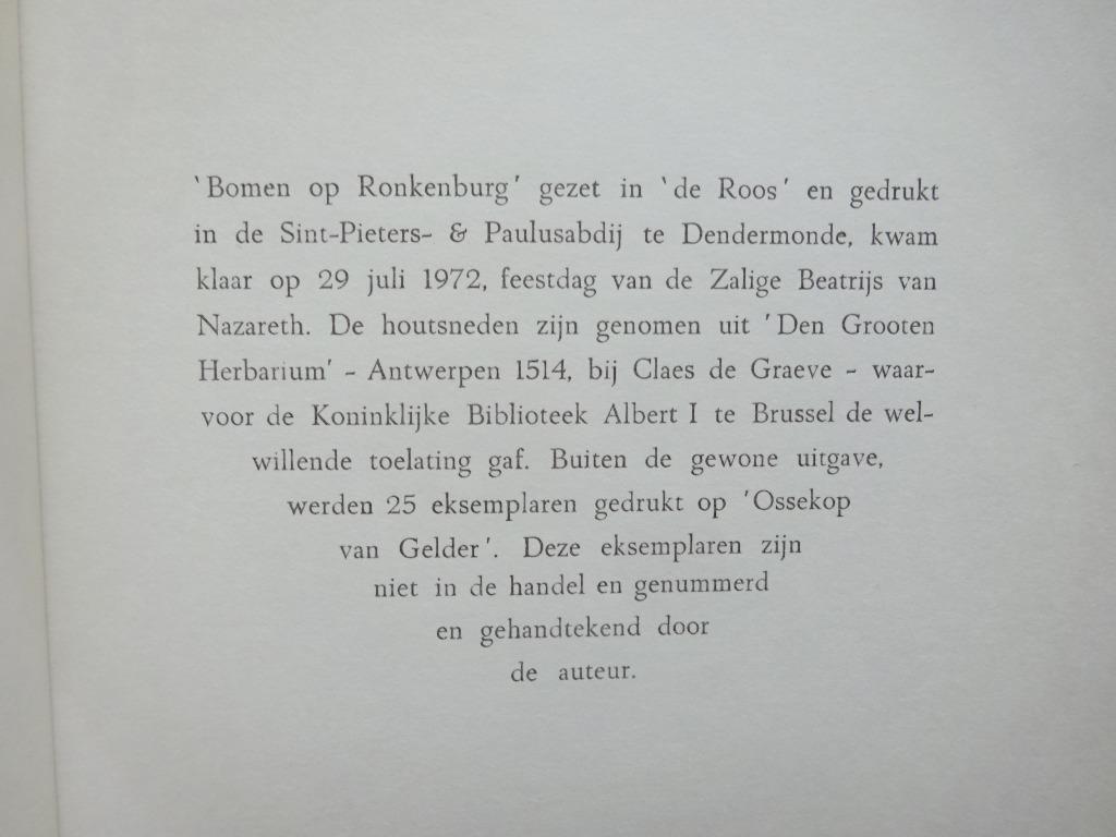 Gery Helderenberg, 1972, gedichten, Bomen op Ronkenburg, Gery Helderenberg, Enlèvement ou Envoi, Un auteur, Comme neuf