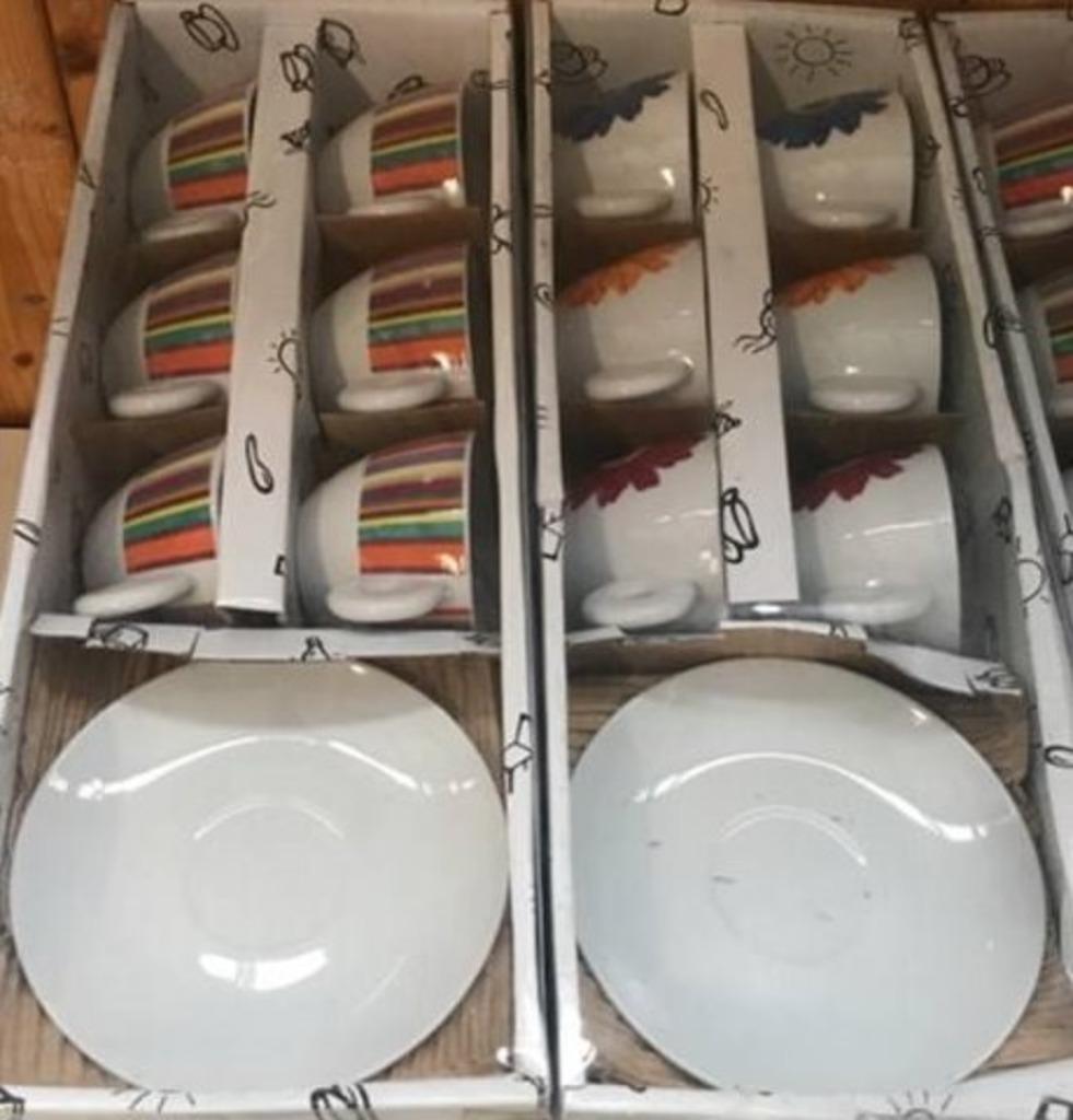 Set Van 6 Kopjes met Schotels, Enlèvement ou Envoi, Neuf, Tasse(s) et/ou soucoupe(s)