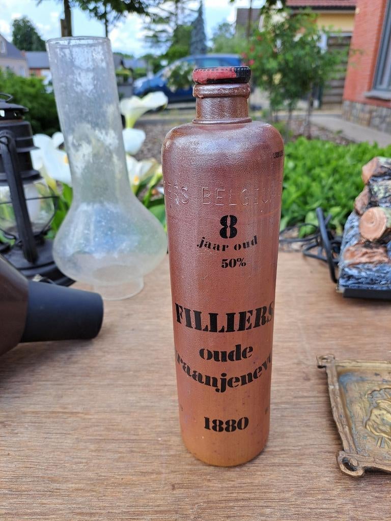 Oude fles jenever,leeg, Antiek en Kunst, Ophalen