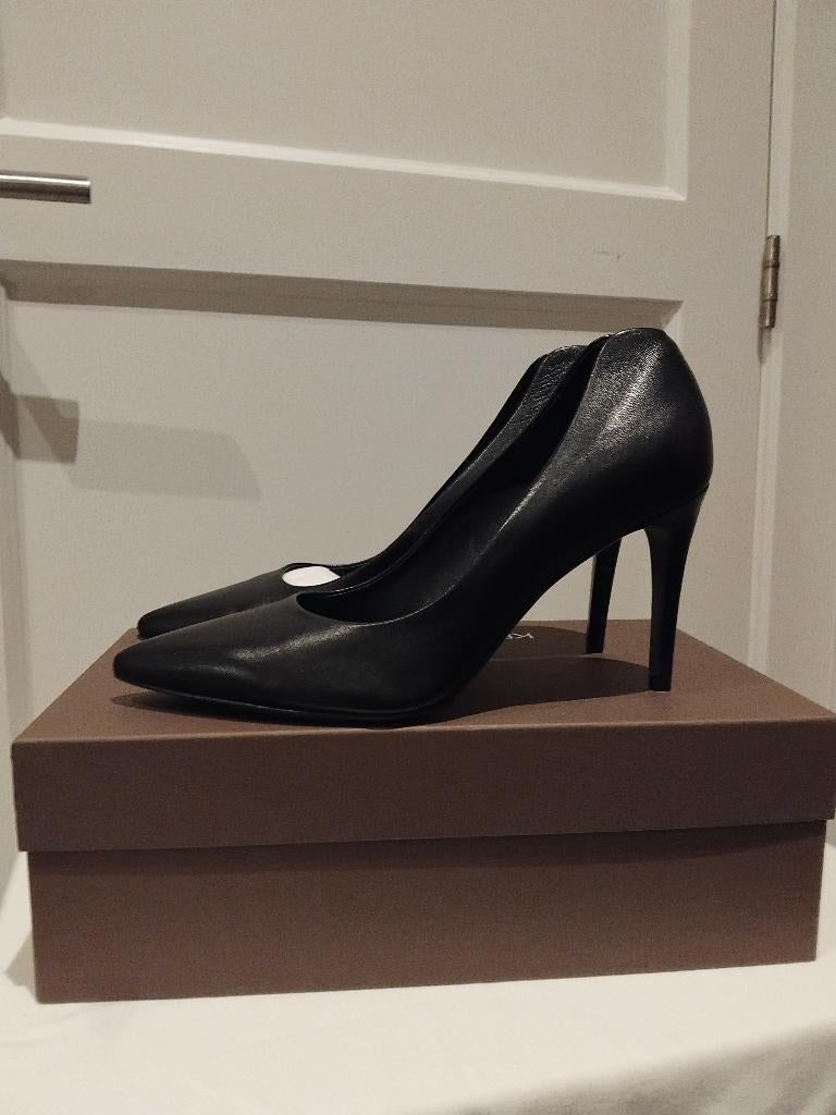 Nieuwe zwarte lederen pumps, Pumps, Zwart, Nieuw, Ophalen of Verzenden