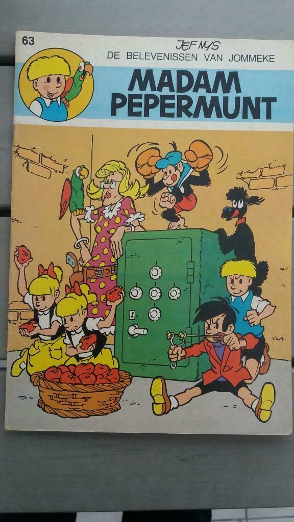 JOMMEKE   -  Madam Pepermunt  (zw-w)   nummer  63, Eén stripboek, Ophalen, Gelezen