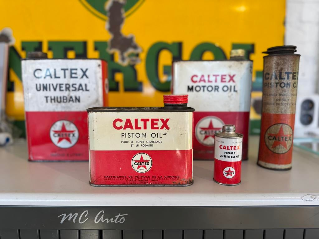CALTEX oude olie blikken, Verzamelen, Ophalen of Verzenden, Gebruikt, Verpakking