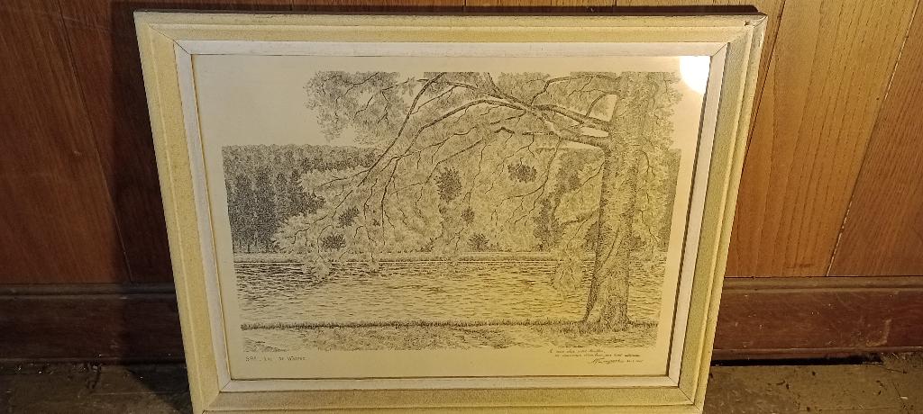 Gravure gesigneerd CUYPERS, 1945, SPA - Lac de Warfaz, n483, Ophalen of Verzenden