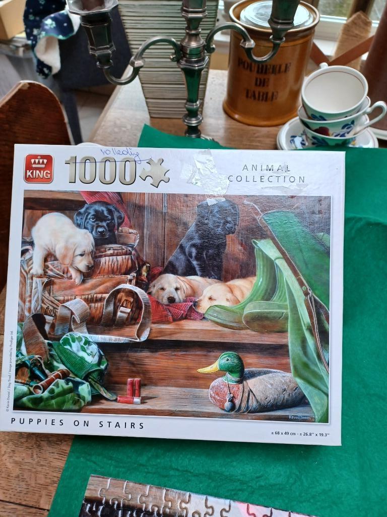 Puzzel 1000 stukken puppies on stairs, Enlèvement ou Envoi