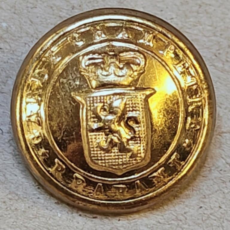 Goudkleurige knoop van de Belgische Garde Champetre, Collections, Enlèvement ou Envoi, Emblème ou Badge