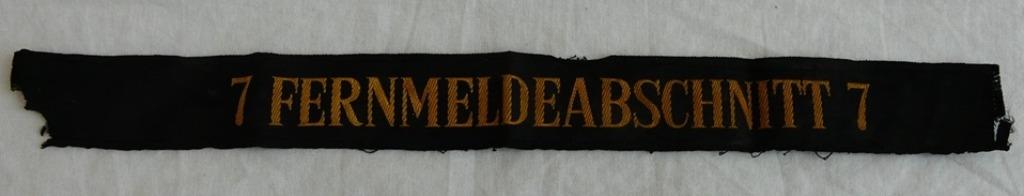 Mützenband Tellermütze Bundesmarine, 7 Fernmeldeabschnitt 7., Ophalen of Verzenden, Marine, Helm of Baret