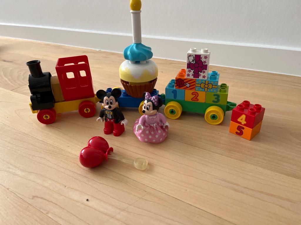 Duplo Mickey & Minnie verjaardagstrein 10597, Ophalen, Gebruikt, Complete set, Duplo