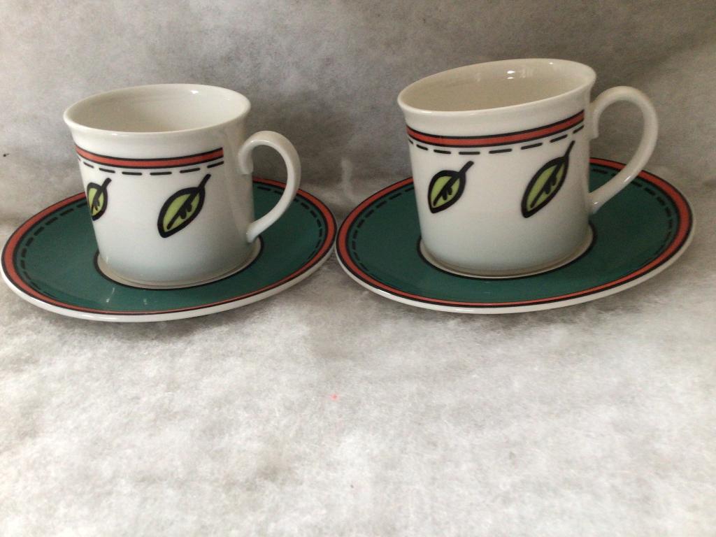 Villeroy en Boch. Citta & Campagna Novi 2 kopjes + schotel, Fietsen en Brommers, Ophalen of Verzenden