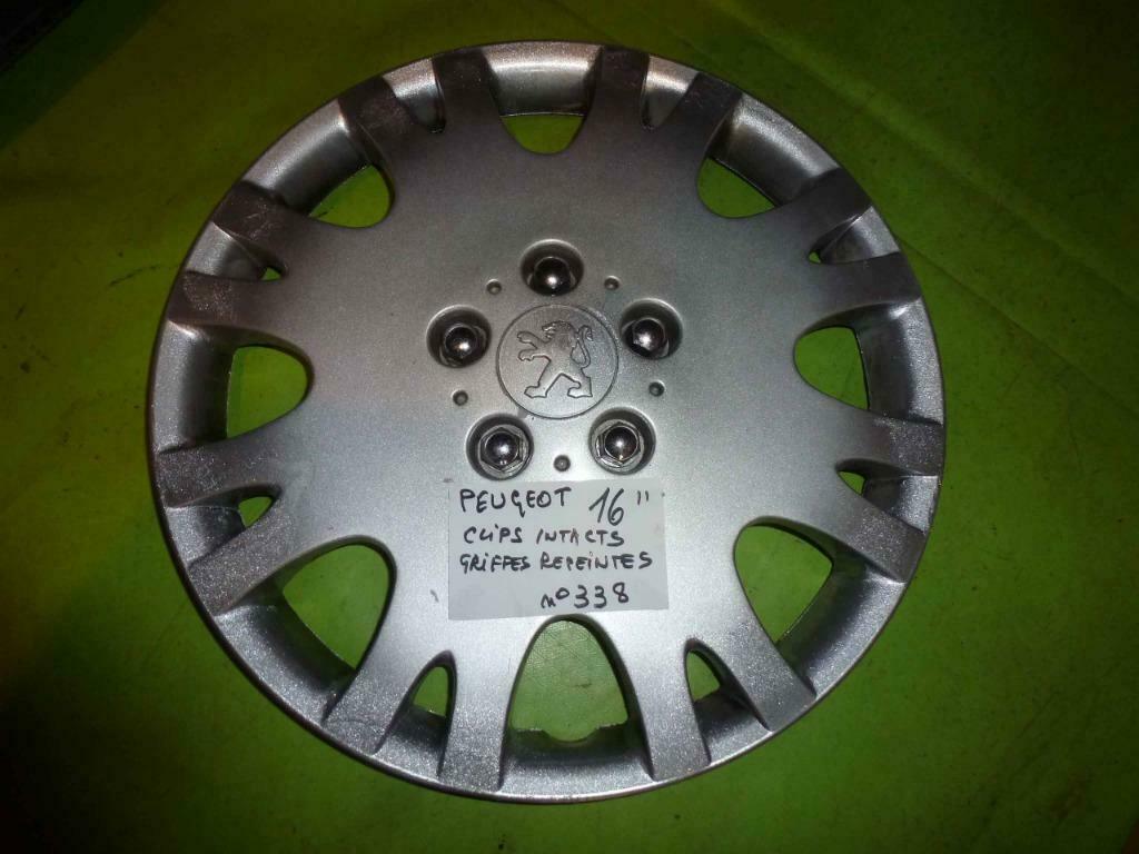 enjoliveur Peugeot 16''- 5 faux boulons (n°276 et 338) 2pc, Auto-onderdelen, Banden en Velgen, Velg(en), 14 inch, Gebruikt, Ophalen of Verzenden